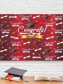 قطعة واحدة من قماش خلفية زفاف التخرج ، خلفية خضراء بعناصر ذهبية لحفلات التخرج، تزيين جدران الفصول الدراسية بمناسبة الأعياد - قماش خلفية لموسم التخرج 007 - مشاهدة 8