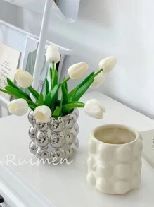 1件北欧风超吸睛化妆品收纳管，ins风创意方形家用化妆刷收纳管，超吸睛家居收纳罐，客厅装饰创意花瓶，节日礼物，生日祝福！