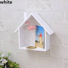 1pc Wooden House-Shaped Wall Shelf, Dining Room Storage Rack Decoration - Small House Storage Rack - View 10