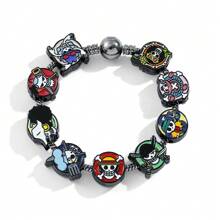 1 pulsera de los piratas de ONE PIECE con calavera de dibujos animados