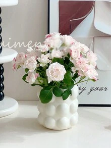 1件北欧风超吸睛化妆品收纳管，ins风创意方形家用化妆刷收纳管，超吸睛家居收纳罐，客厅装饰创意花瓶，节日礼物，生日祝福！