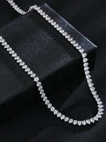 3pcs/Set Fashionable Luxury Water-Drop Cubic Zirconia Women Earrings Necklace Jewelry Sets For Wedding Party Daily Wear