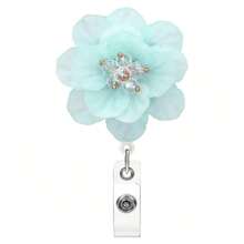 360° Rotatable Alligator Clip Retractable Badge Holder With Multi-Layer Crystal Floral Badge Reel, Suitable For Nurses, Doctors, Office Workers To Show Their ID Name Card Back To School - Multicolor - View 8