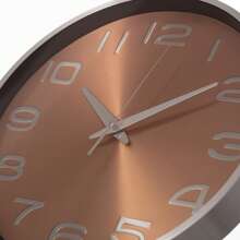 Aluminum Round Wall Clock - Modern Decor For Living Room, Kitchen, Or Dining Room - 12 In Decorative Timepiece With Sleek Design - Large Round Clock For Home - Silent Ticking - Battery Operated, Gold