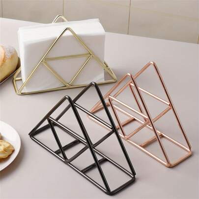 1pc Stylish Modern Metal Napkin Holder For Bathroom And Kitchen - Table Accessory For Tissue Organizationhome Decor,School Supplies