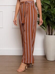 Women Pants - 卡其色 - 查看 3