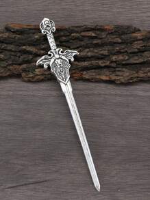 XJYHDY 1 Stück Retro Wikinger Schwert Haarstäbchen, Mithril Schwert Fantasy Haarstäbchen, Heidnischen Haarschmuck, Wikinger Haarstäbchen, Wikinger Haarnadel - Silber - Übersicht 9