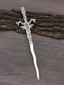 XJYHDY 1 Stück Retro Wikinger Schwert Haarstäbchen, Mithril Schwert Fantasy Haarstäbchen, Heidnischen Haarschmuck, Wikinger Haarstäbchen, Wikinger Haarnadel - Silber - Übersicht 10