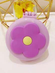 1 pieza Cepillo de pelo plegable y espejo con peine para desenredar y peinar con estilo el cabello, color amarillo mostaza, ideal para viajes. - Púrpura malva - Ver 6