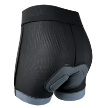 wulibike Quần short đi xe đạp leo núi dành cho nữ 2 trong 1 có đệm đi xe đạp MTB có đệm có túi khóa kéo Quần short đi xe đạp màu đen - màu đen - Xem 4