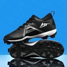 Men's Football Game Special Shoes - Multifunctional Anti-Skid AG Studs Sole, Lightweight Breathable Classic Black Leather Surface, Lace-Up Design Helping For University Athletic And Team Victory