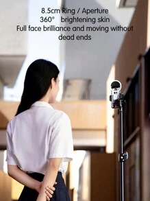Luz de relleno LED para teléfono móvil para mejorar la belleza facial, rejuvenecimiento en vivo y luz de selfie - Negro - Ver 5