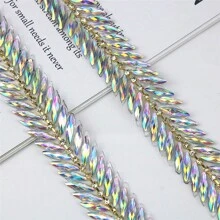 1入組馬眼樹脂鑲嵌熱熔膠修飾鍊條 DIY 婚紗服裝配件 - 彩色 - 查看 6