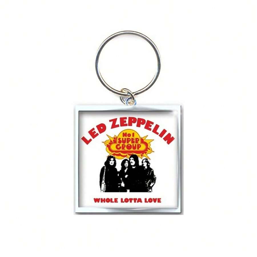 Led Zeppelin Whole Lotta Love Photo Print Keyring (White/Red/Silver) - White/Red/Silver - View 1