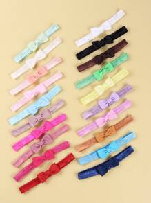 20 件装婴儿头带，纯色柔软弹力发带，适合婴儿、幼儿和儿童，情人节爱用