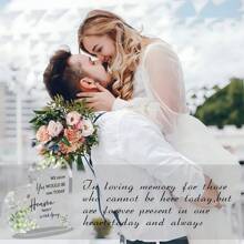 Letrero conmemorativo para boda, letrero de recuerdo de bodas "En memoria del amor", corazón acrílico "En memoria de" para centros de mesa de bodas, ceremonias, recepciones y decoración de aniversarios - Multicolor - Ver 5