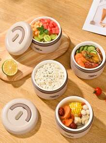 Microwavable Ceramic Lunch Box Set For Office Workers And Students, Lunch Bag Included - Multicolor - View 5