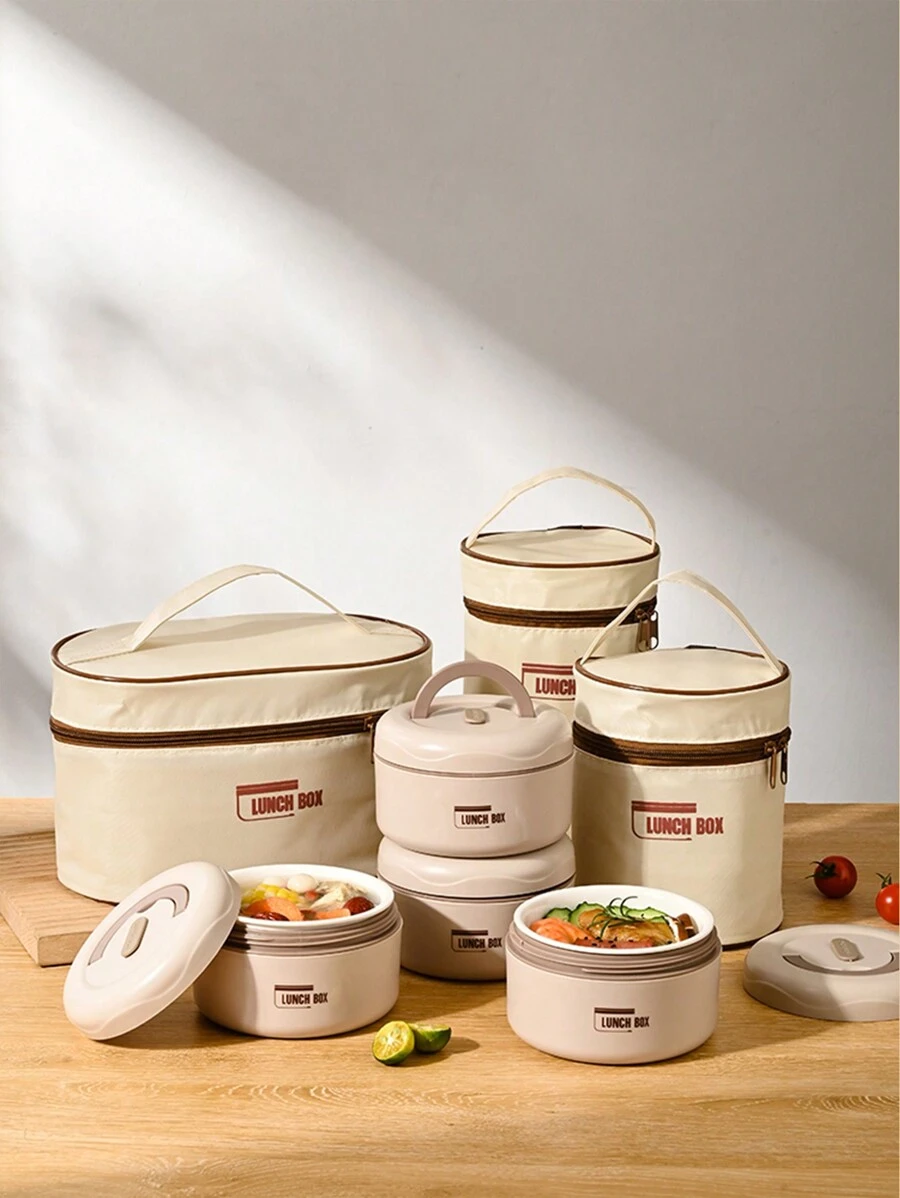 Microwavable Ceramic Lunch Box Set For Office Workers And Students, Lunch Bag Included - Multicolor - View 1