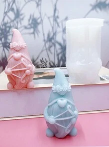 1入「無臉男」香薰蠟燭矽膠模具，DIY坐姿鞠躬身形石膏桌上裝飾，矽膠模具 - 白色 - 查看 4