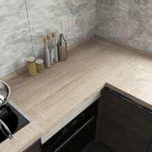 1 Roll Light Brown Wood Wallpaper Peel And Stick Wood Grain Contact Paper Waterproof Removable Kitchen Cabinet Wallpaper Wood Vinyl Wrap Cabinet Covers Oak Grey Wood Look Contact Paper 15.7inX196.8/118.1/39.3in - Light Grey - View 8