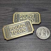 1 张《幸福小镇门票》实心金属奖章纪念币趣味礼物纪念品恶作剧礼物生日礼物和圣诞礼物挑战币 1 张门票，男士礼物圣诞礼物，圣诞礼物，礼物 - 金屬 - 查看 7