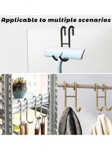 1入不鏽鋼勾子，浴室掛勾，門上的淋浴屏風，毛巾掛勾，門掛勾，浴室毛巾架，無框淋浴門，重型衣架，金屬帽勾 - 彩色 - 查看 8