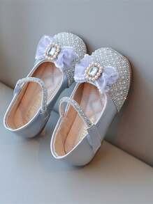 Zapatos de princesa para niñas de estilo nuevo de Primavera/Otoño 2024, zapatos con suela suave de cristal, zapatos para bebés