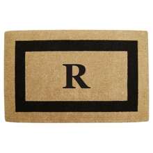 Heavy Duty Coir Doormat Single Picture Frame, Plain - Black 22" X 36" - 字母組合 R - 查看 1