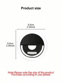 Luz de relleno LED para teléfono móvil para mejorar la belleza facial, rejuvenecimiento en vivo y luz de selfie - Negro - Ver 8