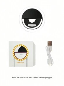 Luz de relleno LED para teléfono móvil para mejorar la belleza facial, rejuvenecimiento en vivo y luz de selfie - Negro - Ver 7