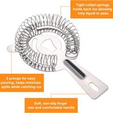 1 pieza o 2 piezas de colador de cóctel con muelle de alta densidad, filtro de acero inoxidable, accesorio de cóctel, colador de hielo, filtrar impurezas, mejorar la calidad del sabor, ajustar la concentración y mejorar la apariencia. Adecuado para bares, restaurantes, mixólogos y uso doméstico. - Plateado - Ver 3