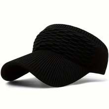 1pc Summer Women's Casual Elastic Knitted Cap, BreathableEmpty Top Sunshade Hat Outdoor Sports Hat Sun Hat Golf Beach Hat Beach Essential