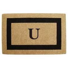 Heavy Duty Coir Doormat Single Picture Frame, Plain - Black 22" X 36" - 字母組合U - 查看 1