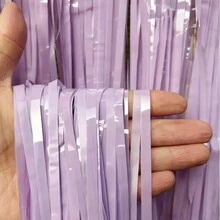 1入組1M*2M馬卡龍藍雨簾，雨絲緞帶背景裝飾，適用於婚禮或生日派對 - 藍色 - 查看 3
