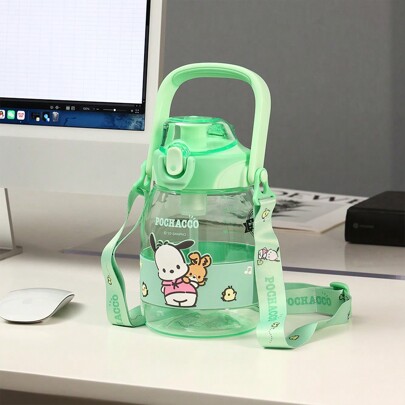 Miniso Sanrio Characters Pochacco Portable Straw Tumbler Large Capacity Water Bottle Cartoon Big Belly Cup Outdoor Sport Kettle 1200ml/40.58oz