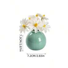 1pc Mini Ceramic Flower Pot With Wide Mouth, Ins Style Decorative Vase For Hydroponic Plants Or Artificial Flowers, Tabletop Decoration For Daily Use - Multicolor - View 7