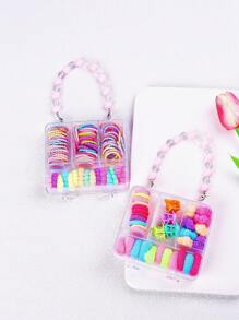 1pc Girls Cute Flower, Butterfly, Candy, Bow-Knot, Square Transparent Handle Clip, Hair Towel Ring, Mini Claw Hair Clip Headpiece Accessories, Suitable For Daily, Vacation, Party, Gift For Kids (Color Random)