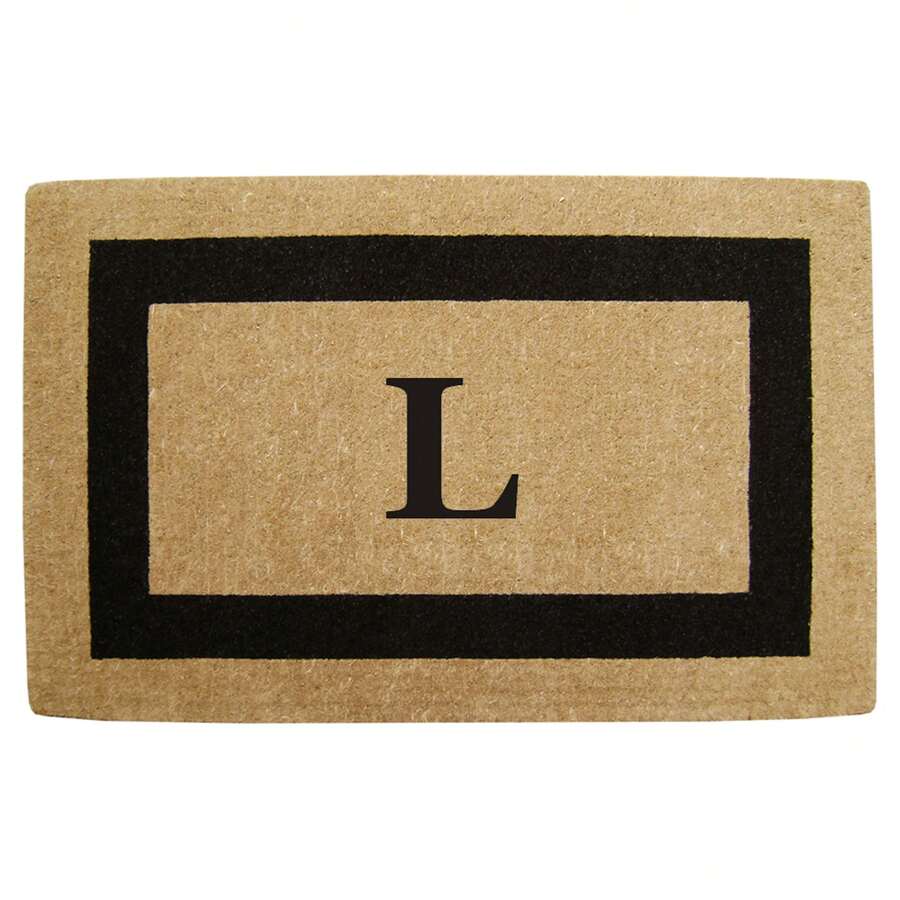 Heavy Duty Coir Doormat Single Picture Frame, Plain - Black 22" X 36" - 字母組合 L - 查看 1