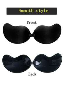 Cubre pezones invisibles de silicona con efecto push-up, almohadillas autoadhesivas sin tirantes con forma de mango para sujetar el busto de las mujeres y pezones adhesivos, efecto de enfriamiento en verano y recogida del pecho, hace que los pechos pequeños parezcan talla grande llenos. Limpie el área del pecho antes de usar, el sudor y el agua pueden reducir la adherencia.