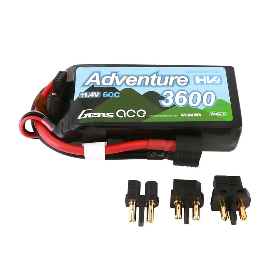 Gens Ace 3600mAh 3S 60C 11.4V Adventure High Voltage G-Tech Lipo ...