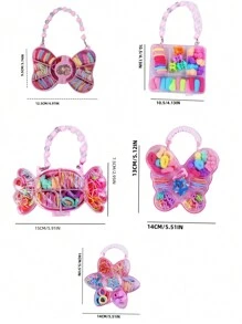 1pc Girls Cute Flower, Butterfly, Candy, Bow-Knot, Square Transparent Handle Clip, Hair Towel Ring, Mini Claw Hair Clip Headpiece Accessories, Suitable For Daily, Vacation, Party, Gift For Kids (Color Random)