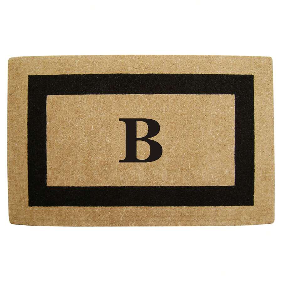 Heavy Duty Coir Doormat Single Picture Frame, Plain - Black 22" X 36" - 字母組合 B - 查看 1
