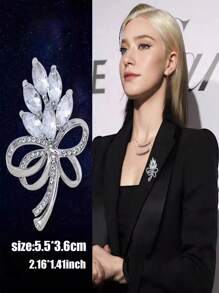 1pc Elegant Flower Brooch Pin For Women With Crystal, Rhinestone And Silver Plating, Fashion Clothing Decoration Dress Accessories Pin For Clothes Bag Charm School Office Accessories Shirts Jacket Jewelry Christmas Halloween Clothes Pin Funny Cute Teacher Gifts Costume Accessories Bag Charms - Multicolor - View 5