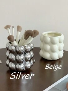 1件北欧风超吸睛化妆品收纳管，ins风创意方形家用化妆刷收纳管，超吸睛家居收纳罐，客厅装饰创意花瓶，节日礼物，生日祝福！