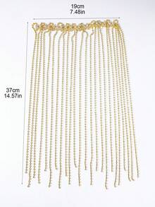 قطعة واحدة من الإكسسوار الفاخر للرأس مزين بالكريستال والراين ستون والشرابات الطويلة، مناسب للحفلات الراقية والكوسبلاي والزفاف والعشاء الرسمي، هدية إكسسوار شعر عصري - الذهبي - مشاهدة 7