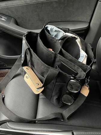 Japanese Style Large Capacity Diaper Bag For Mom And Baby, Crossbody Canvas Tote Bag For Travel, Women