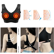 新款无线智能胸部按摩器，丰胸器，胸部护理文胸，胸部按摩器，胸部按摩文胸，防下垂胸部按摩器 - 黑色-XL(115-140)斤 - 查看 2