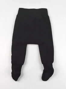 冬季儿童加厚保暖紧身裤，幼儿婴儿袜子，女童婴儿保暖内衬打底裤，黑色 - 黑色 - 查看 5