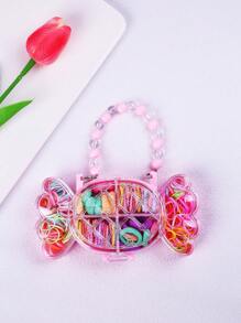 1pc Girls Cute Flower, Butterfly, Candy, Bow-Knot, Square Transparent Handle Clip, Hair Towel Ring, Mini Claw Hair Clip Headpiece Accessories, Suitable For Daily, Vacation, Party, Gift For Kids (Color Random)