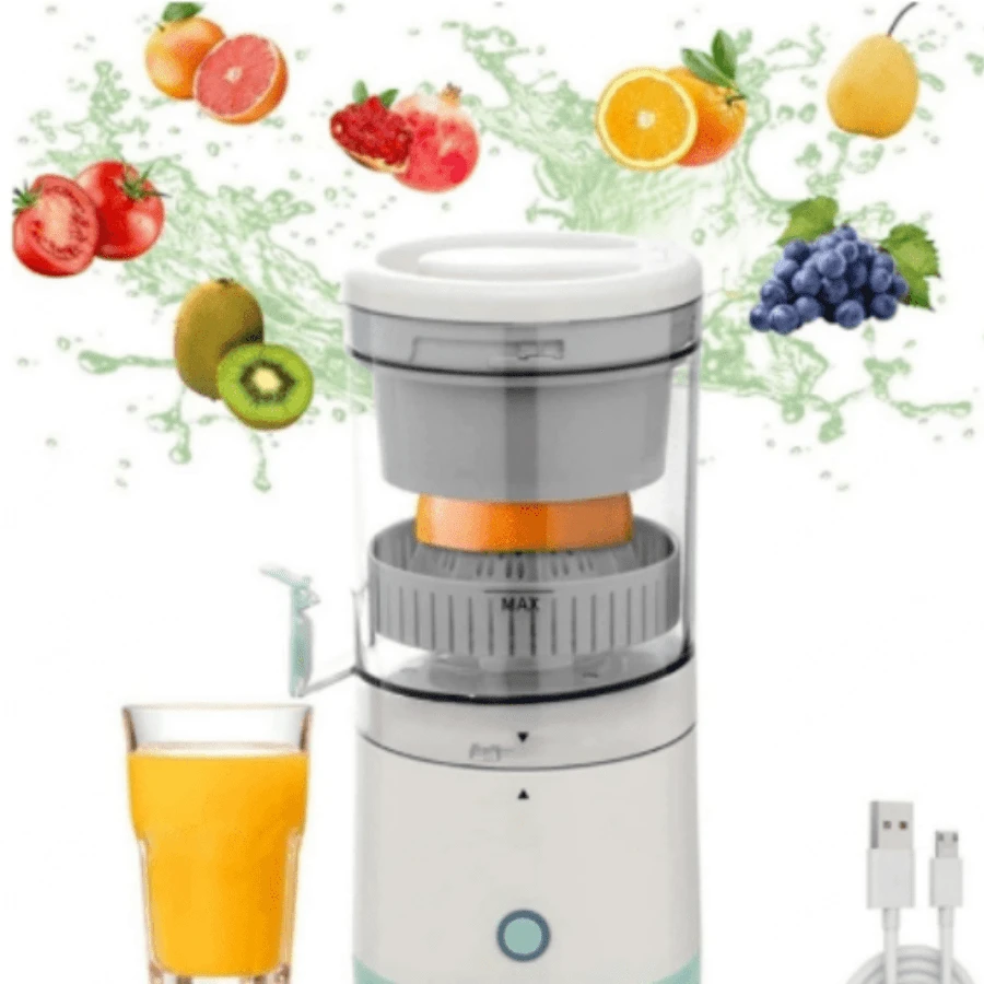 Electric Orange Juicer Wireless Efficiency Home Office USB Portable Fruit Extractor - White - View 1